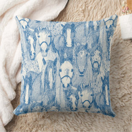 just horses cobalt blue half pearl kudde