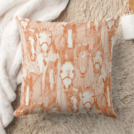 just horses orange half pearl kudde