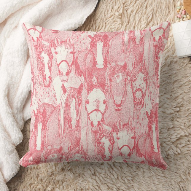 just horses rose pink half pearl kudde (Filt)