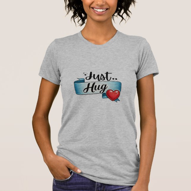 Just Hug Cute Heart Ribbon tee (Framsida)