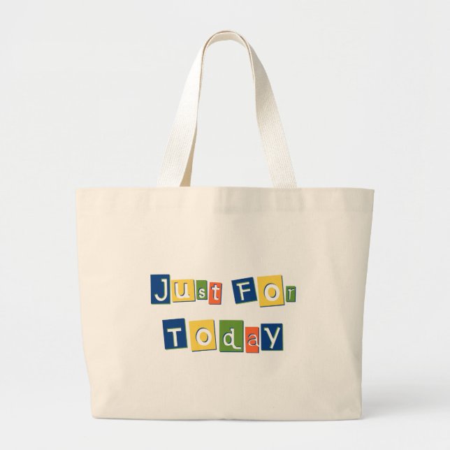 Just i dag: Slogan Quote Färg Block Brev Jumbo Tygkasse (Framsidan)