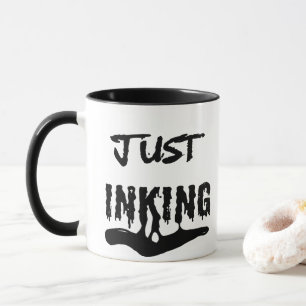 Just Inking Artist Mugg Svart Bläck Typografi