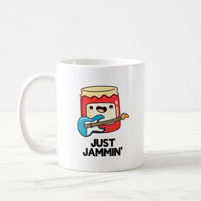 Just Jammin Funny Rocker Sylt Pun Kaffemugg (Vänster)