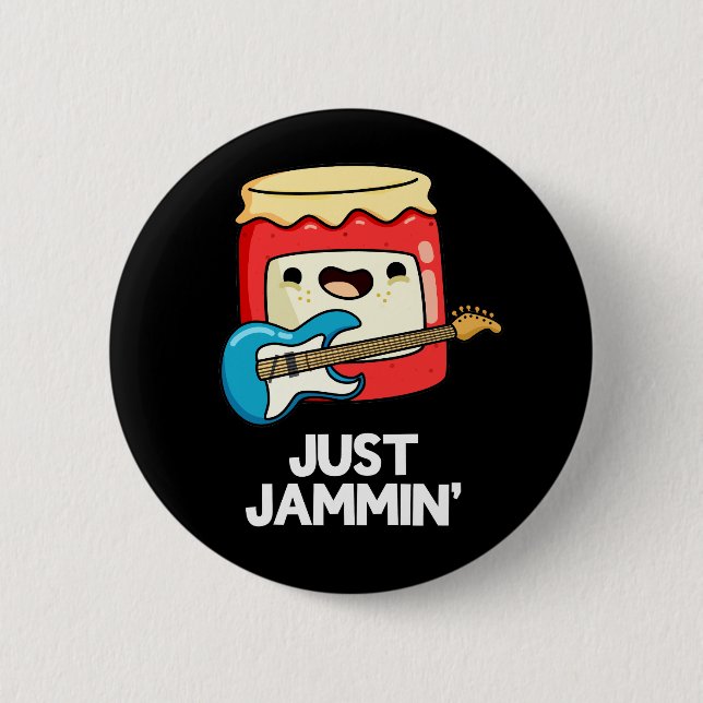 Just Jammin Funny Rocker Sylt Pun Mörk BG Knapp (Framsida)