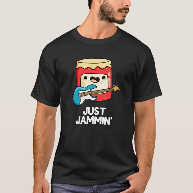 Just Jammin Funny Rocker Sylt Pun Mörk BG T Shirt (Framsida)