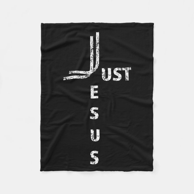 Just Jesus Minimal Cross Back Design For Christian Fleecefilt (Framsidan)