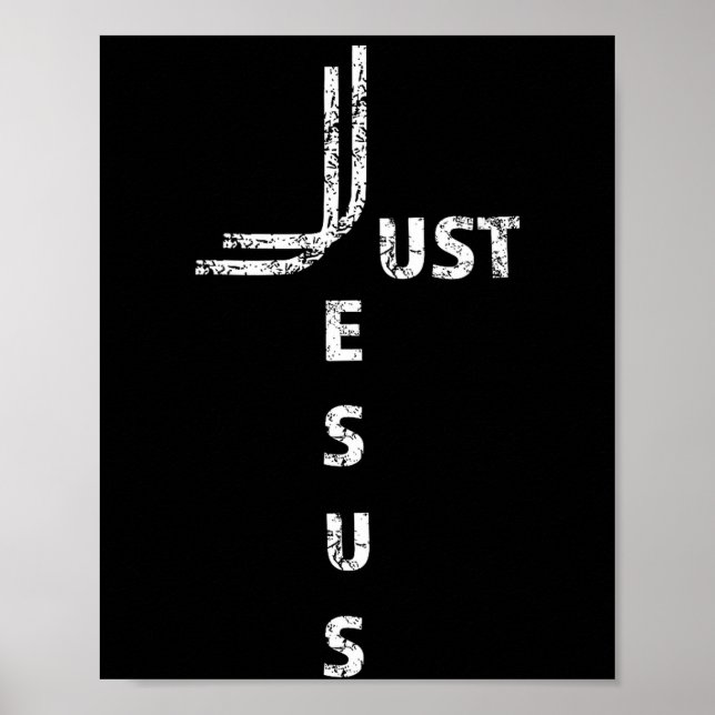 Just Jesus Minimal Cross Back Design For Christian Poster (Framsidan)