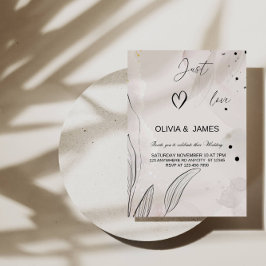 Just Kärlek Elegant bröllop Inbjudningar