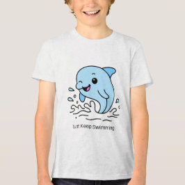 Just Keep Swimming Dolphin Kids Shirt – Cute Ocean T