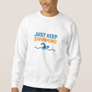 Just Keep Swimming - Motivational Swimmer Icon Lång Ärmad Tröja