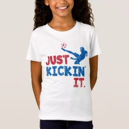 Just Kickin It Fotboll Röd & Blå - GraphicLoveShop T Shirt