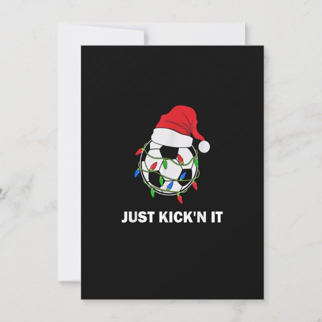 Just Kick'n It Christmas Soccer Ball Lights Inbjudningar (Framsida)