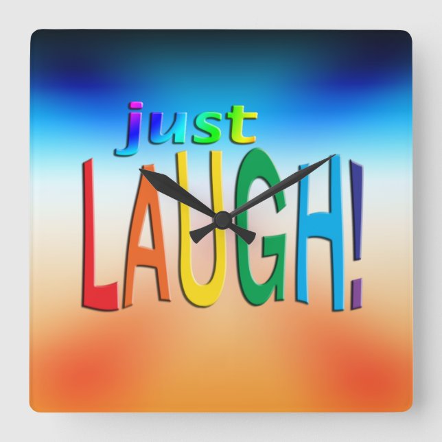 Just Laugh Fyrkantig Klocka (Framsida)