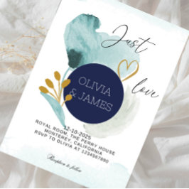 Just Love Bröllop - Elegant Romantiskt Bröllop Inbjudningar