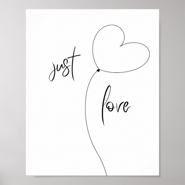 Just Love Minimalist Poster – Heart Balloon (Framsidan)
