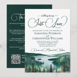 Just Love Rustic Lake Tahoe QR Code Wedding  Inbjudningar