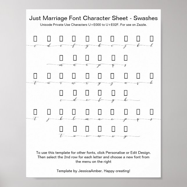 Just Marriage Font Character Sheet Alternates Poster (Framsidan)