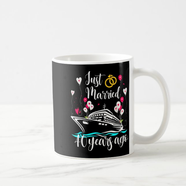 Just Married 40 Years Ago 40th Anniversary Cruise  Kaffemugg (Höger)