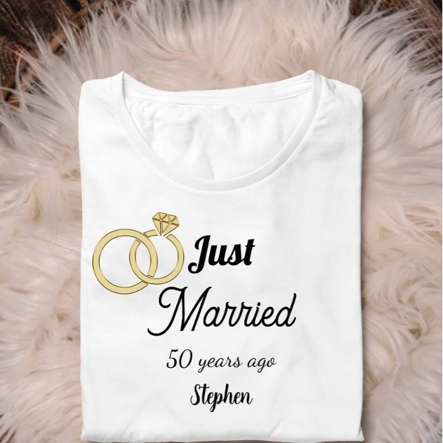Just married 50 year ago wedding anniversary  t shirt (Skapare uppladdad)