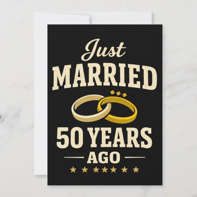Just Married 50 Years Ago Celebration golden card Julkort (Framsida)