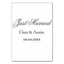 Just Married add couple name date year wedding sim Bordsnummer