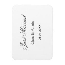 Just Married add couple name date year wedding sim Magnet