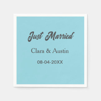 Just Married add couple name date year wedding sim Pappersservett