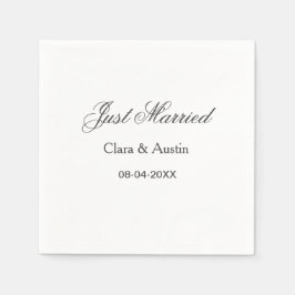 Just Married add couple name date year wedding sim Pappersservett