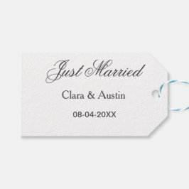 Just Married add couple name date year wedding sim Presentetikett