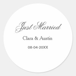 Just Married add couple name date year wedding sim Runt Klistermärke