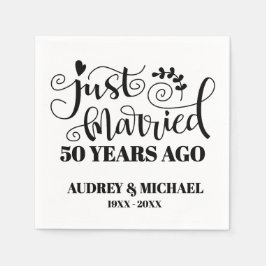 Just Married Any Year Anniversary Personalized Pappersservett