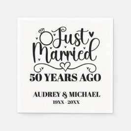 Just Married Any Year Anniversary Personalized Pappersservett