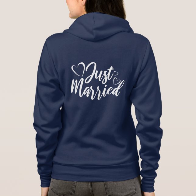 Just Married Hoodie T Shirt (Baksida)