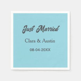 Just Married lägg till parnamn datum år bröllopssi Pappersservett
