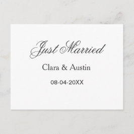 Just Married lägg till parnamn datum år bröllopssi Vykort