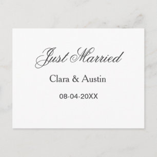 Just Married lägg till parnamn datum år bröllopssi Vykort