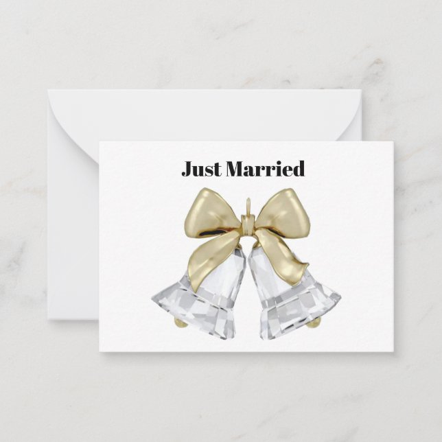 Just Married Note Card Anteckningskort (Framsida)