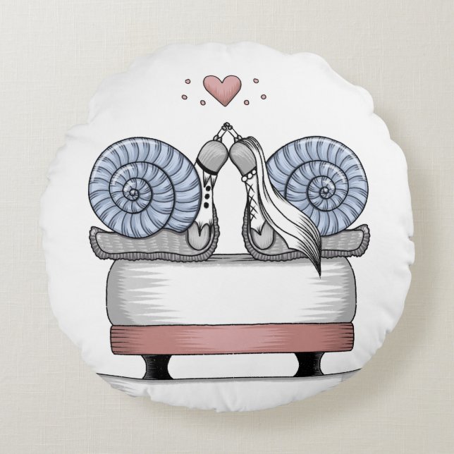 Just married rund kudde (Framsidan)