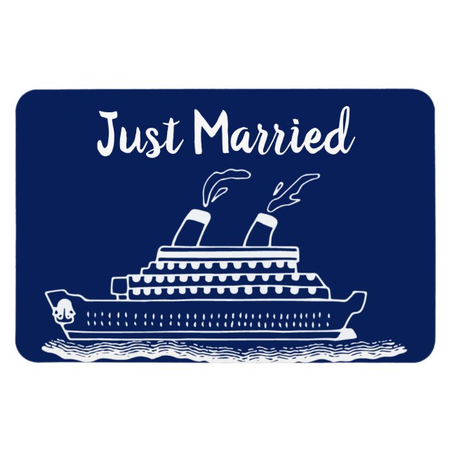 Just Married Wedding Honeymoon Cruise Cabin Door  Magnet (Horisontell)
