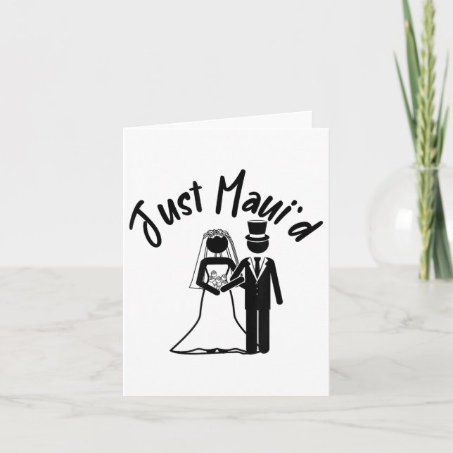 Just Mauid Honeymoon Par Bride Groom Hawaii Morsa Kort (Framsida)