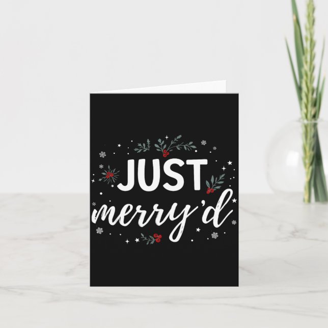 Just Merry'd Matching Christmas Wedding Party Marr Kort (Framsida)