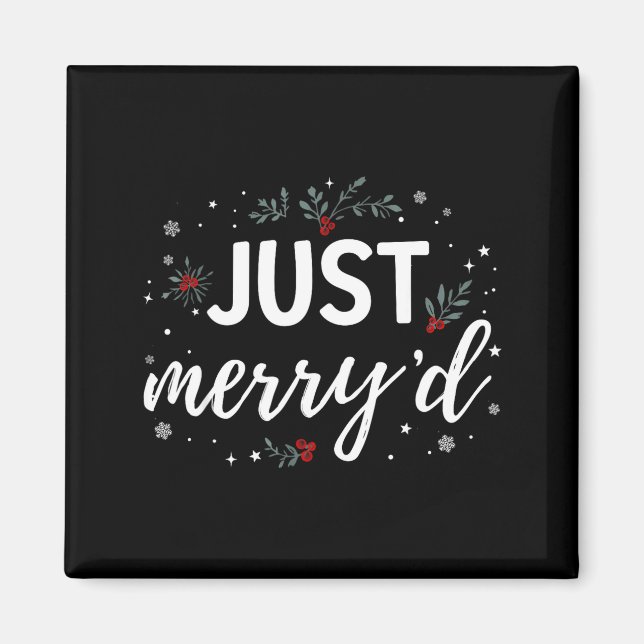 Just Merry'd Matching Christmas Wedding Party Marr Magnet (Framsidan)