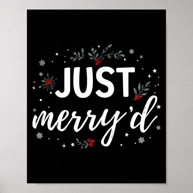 Just Merry'd Matching Christmas Wedding Party Marr Poster (Framsidan)
