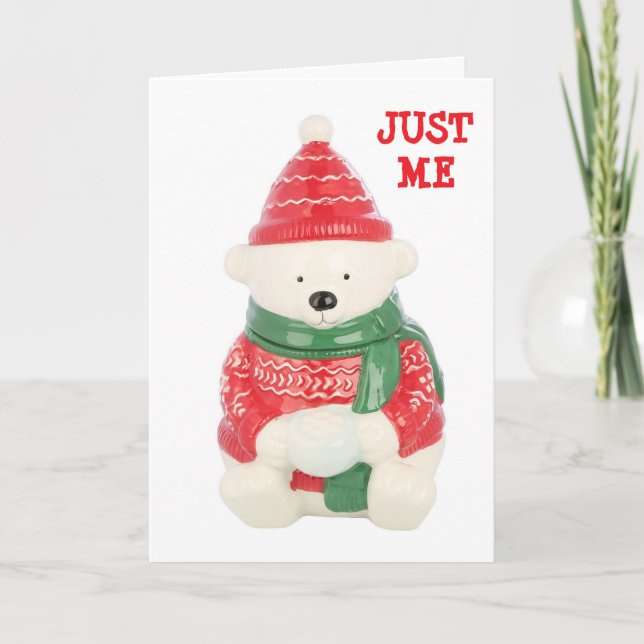 "JUST MIG ÖNSKAR HÖGSTA CHRISTMAS NÅGONSIN" KORT (Framsida)