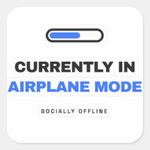 Just nu i Flygplansläge Rolig Klistermärke
