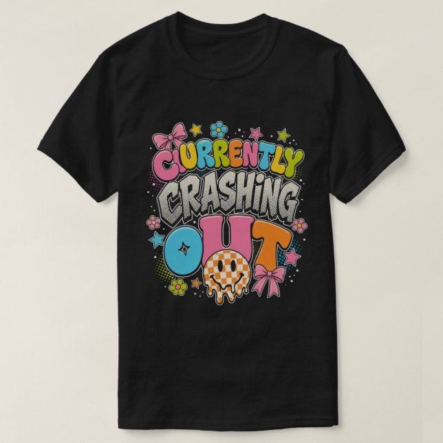Just Nu Kraschar Retro Y2K Grafisk T-Shirt (Design framsida)