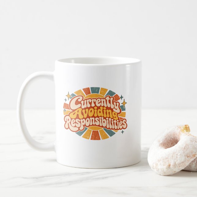 Just nu Undviker Ansvar Roligt Retro Kaffemugg (Med munk)
