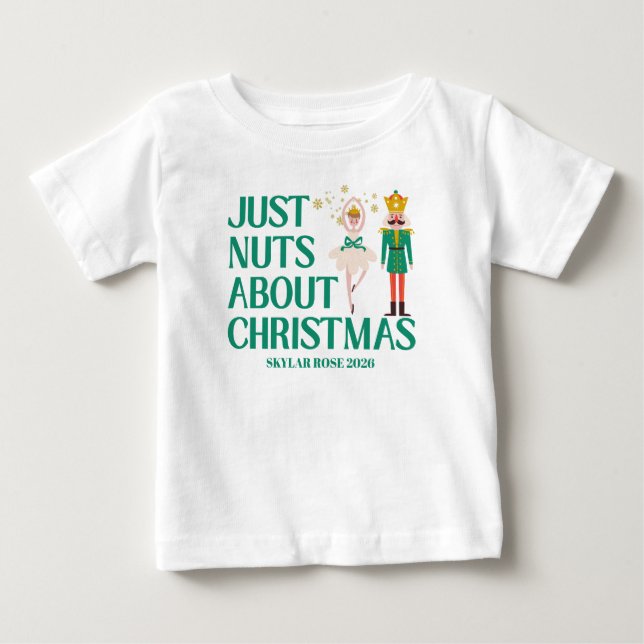 Just Nuts About Christmas Nutcracker Ballerina  T Shirt (Framsida)
