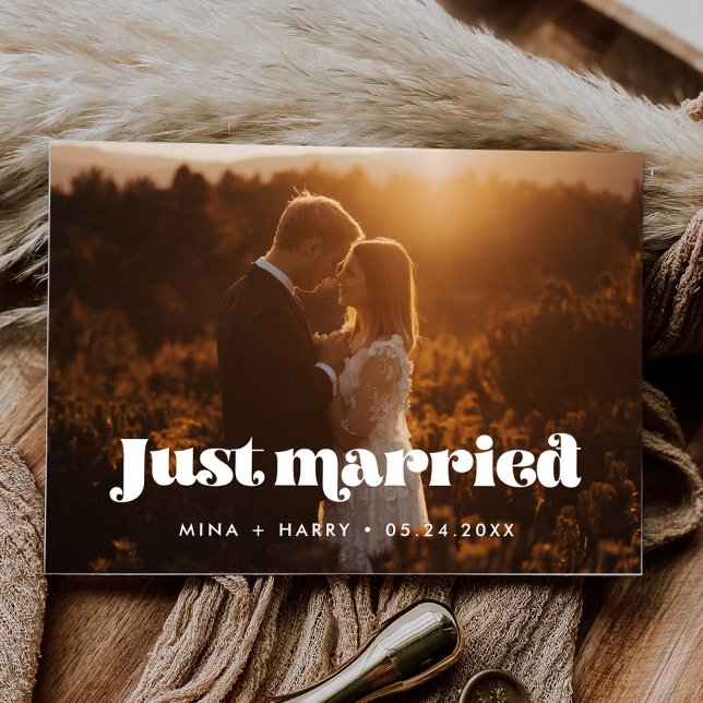 Just nyss gift Retro gammaldags manus foto Vykort (Skapare uppladdad)