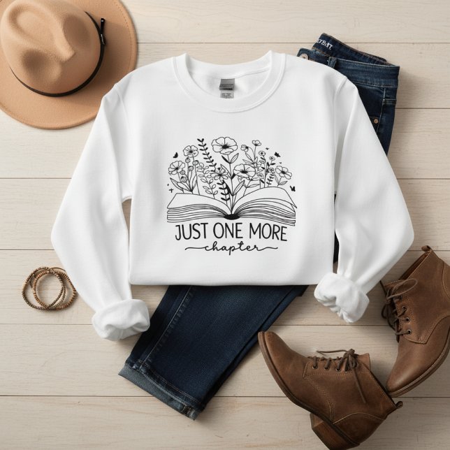 Just One More Chapter Book Lover Floral Reading  T Shirt (Skapare uppladdad)